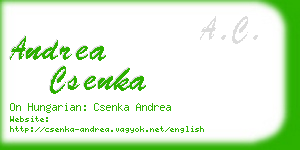 andrea csenka business card